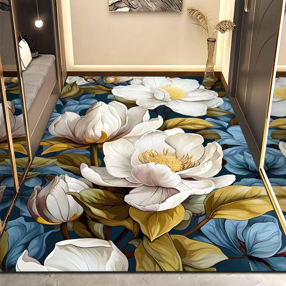 3D Carpet Peony Flower Printed for Living Room Bedroom Rugs Carpets Study Floor Mat