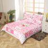 Cartoon Pink Pig Bedding Three-Piece Quilt Cover