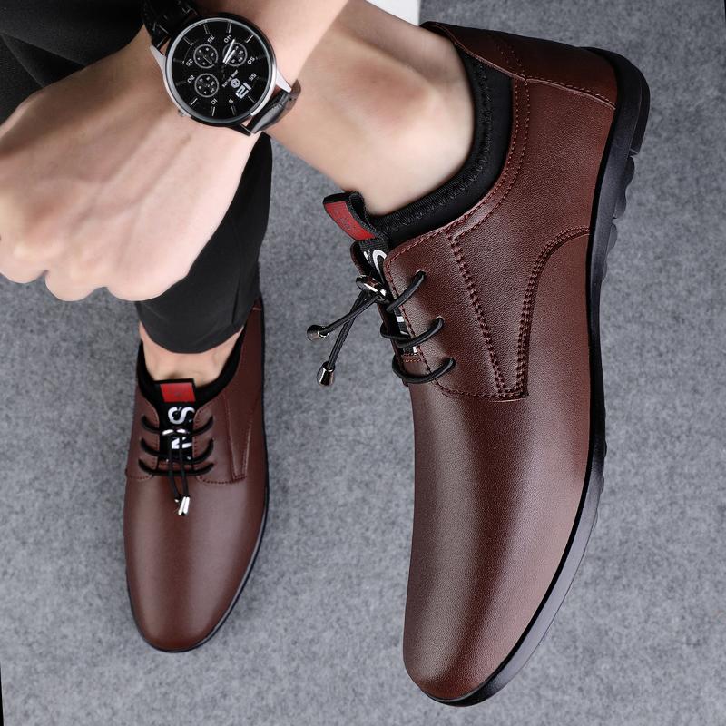 Stylish Casual Leather Shoes Men Luxury Brand for Men Driving Shoes Male Comfortable Sneakers Classic Lace-Up Mens Slip on Shoes