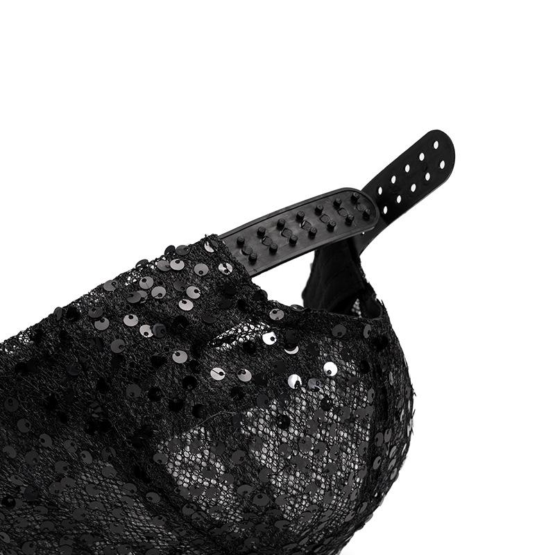 Boné de Beisebol de Lantejoulas Feminino Verão Boné de Malha Respirável Chapéu de Sol para Exterior