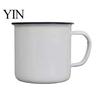 Nostalgic Table Decor Vintage Enamel Mug with Handle, Solid Color Heat Resistant Tea Cup Drinking Cup, Durable Portable Tableware for Home Kitchen Use