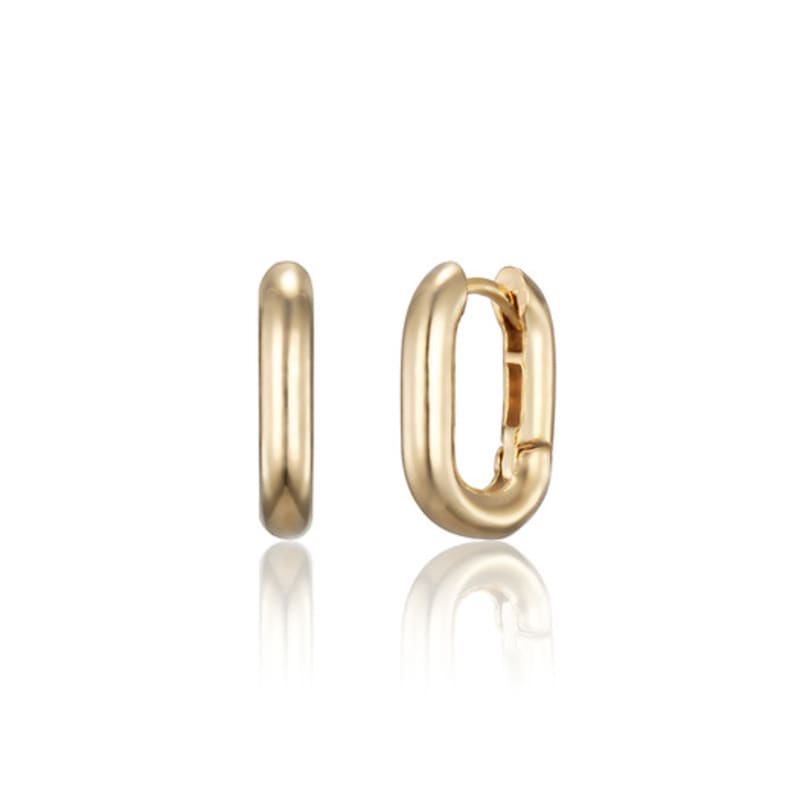 LUNNE Silver 925 Arc Oval One-Touch Earrings #LSE103