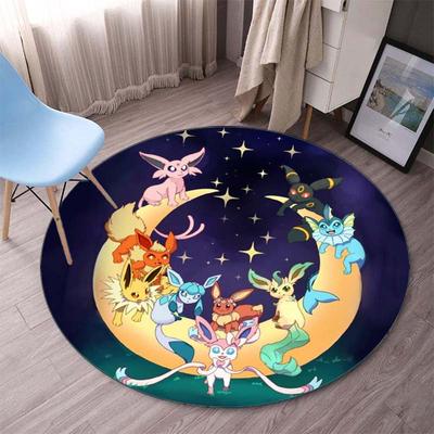 Non-Slip Round Carpet Pokemon Cartoon Gaming Mat Pokemon Carpets Floor Mat Carpet Cute Floor Rug Bedroom Rug