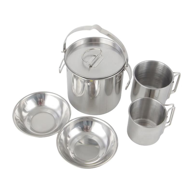 Outdoor Stainless Steel Camping Cookware Set 5-Piece Set