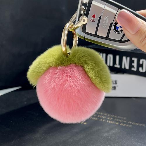 

Милый кролик Рекс с волосами маленького персика, автомобильный брелок, кулон, плюшевый шарик, мед, персиковая сумка, кулон, плюшевый шар