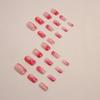 Soft waxy, sweet and warm color, medium and long pink and yellow smudge nail art, European and American sweet girls ins wind fake nails, wearing nail