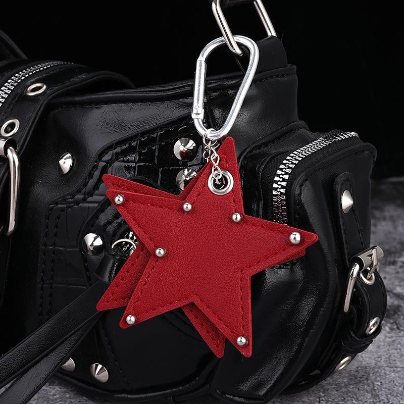 Five-Pointed Star Keychain Handmade Drilling And Puncture Colorful Creative Bag Pendant Backpack Decoration
