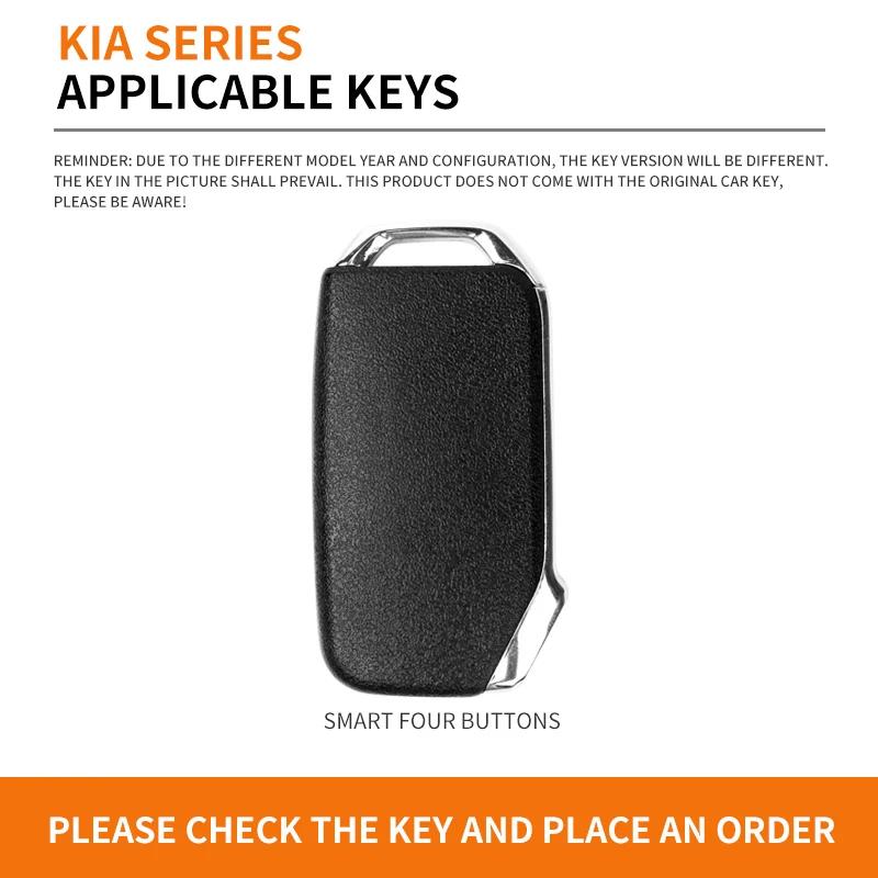 AHM1 Zinc Alloy Leather Car Remote Key Case Cover Shell For KIA Niro Sportage R Soul Ceed GT Stinger Sorento Cerato Forte Telluride