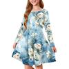 Girls' Princess Dress - Long Sleeve A-Line T-Shirt Dress Christmas Day