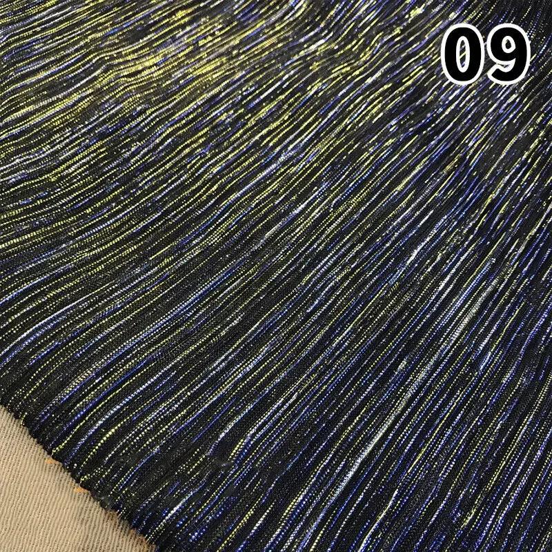 

Gradient Pleated Mesh Fabric Blended Knitted Sparkly Fabrics DIY Clothes Sewing Costume Curtains Handmade Craft Material New 70x150cm