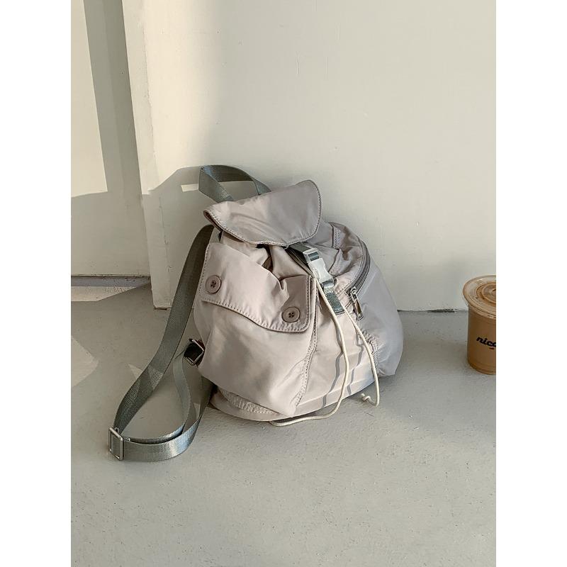 Spring and Autumn New Drawstring Small Backpack Girls Trend College Student Backpack Versatile Class Nylon Bag