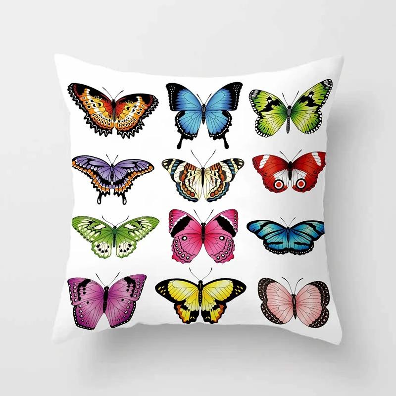 Flower Butterfly Decorative Pillowcase Living Room Office Home Pillowcase Car Ornaments