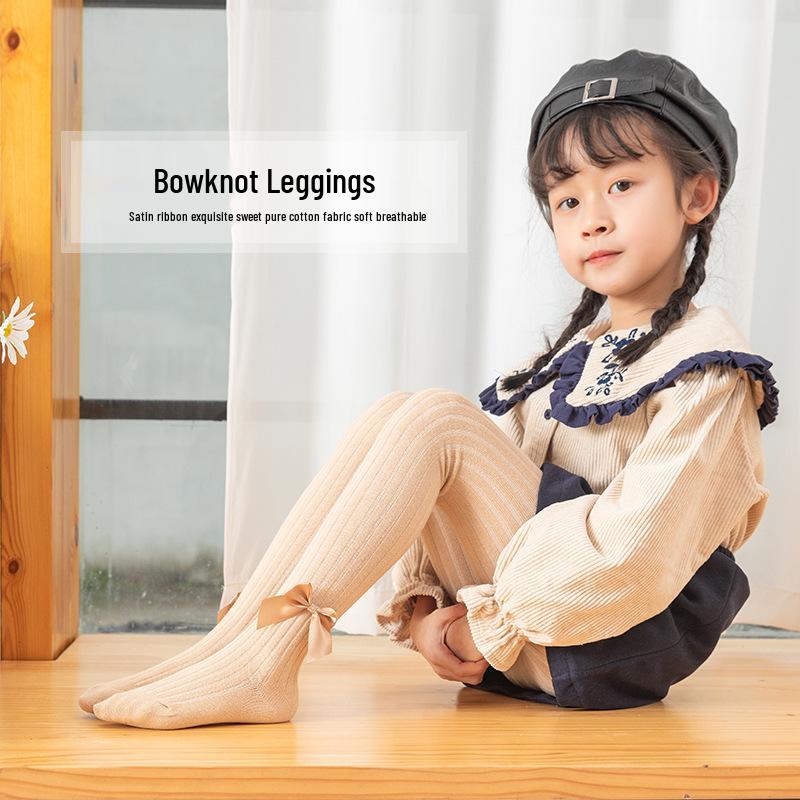Kids' Spring & Autumn Leggings and Girls' Tights with Baby Spring Socks - Solid Colors, Class A Quality