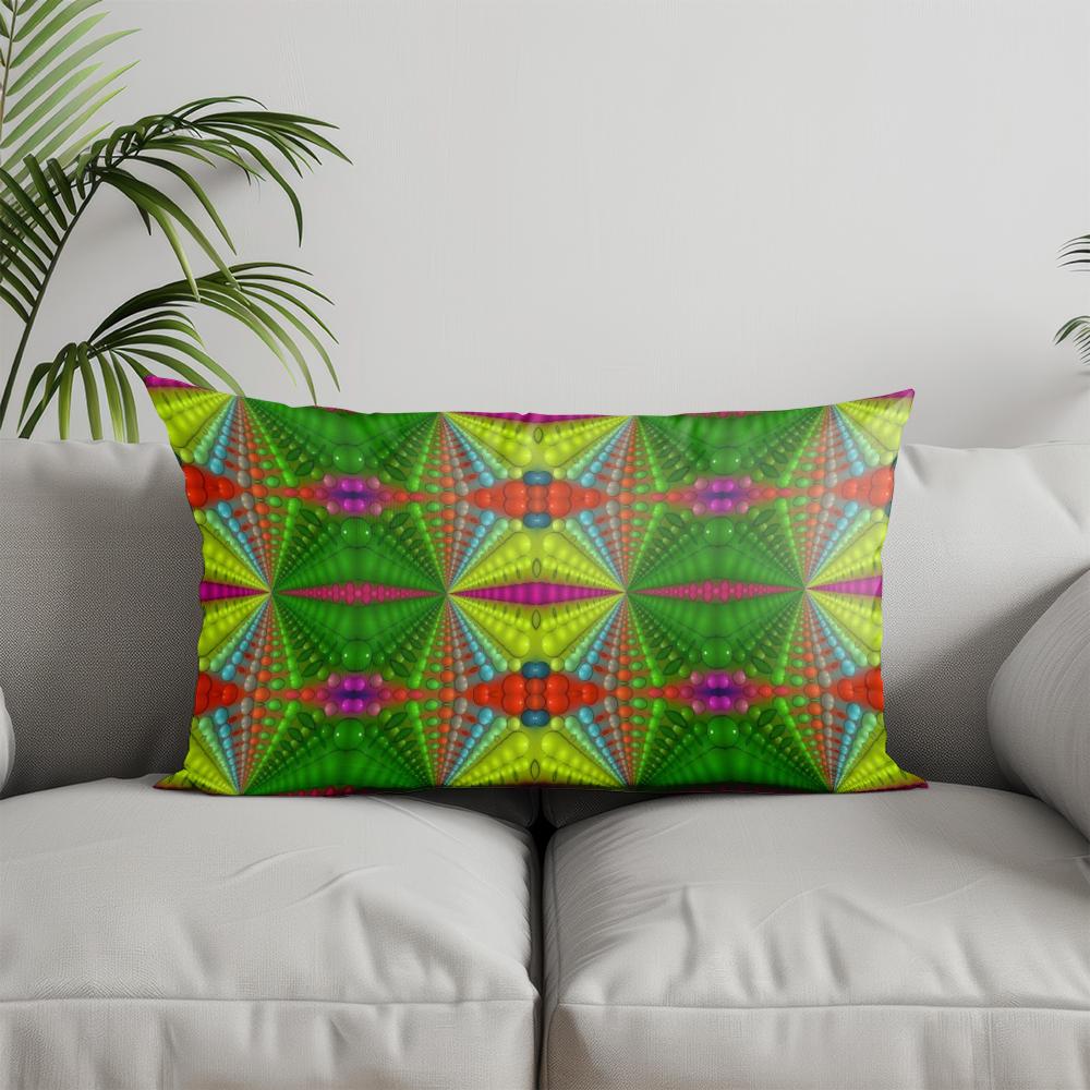 Home Decor Colorful Geometric Pattern Pillow Suitable For Sofa Bedroom Car Pillow Cover Cushion Rectangular Back Cushion