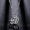 Elegant Double Heart Pendant Necklace - Frosted Women's Accessory
