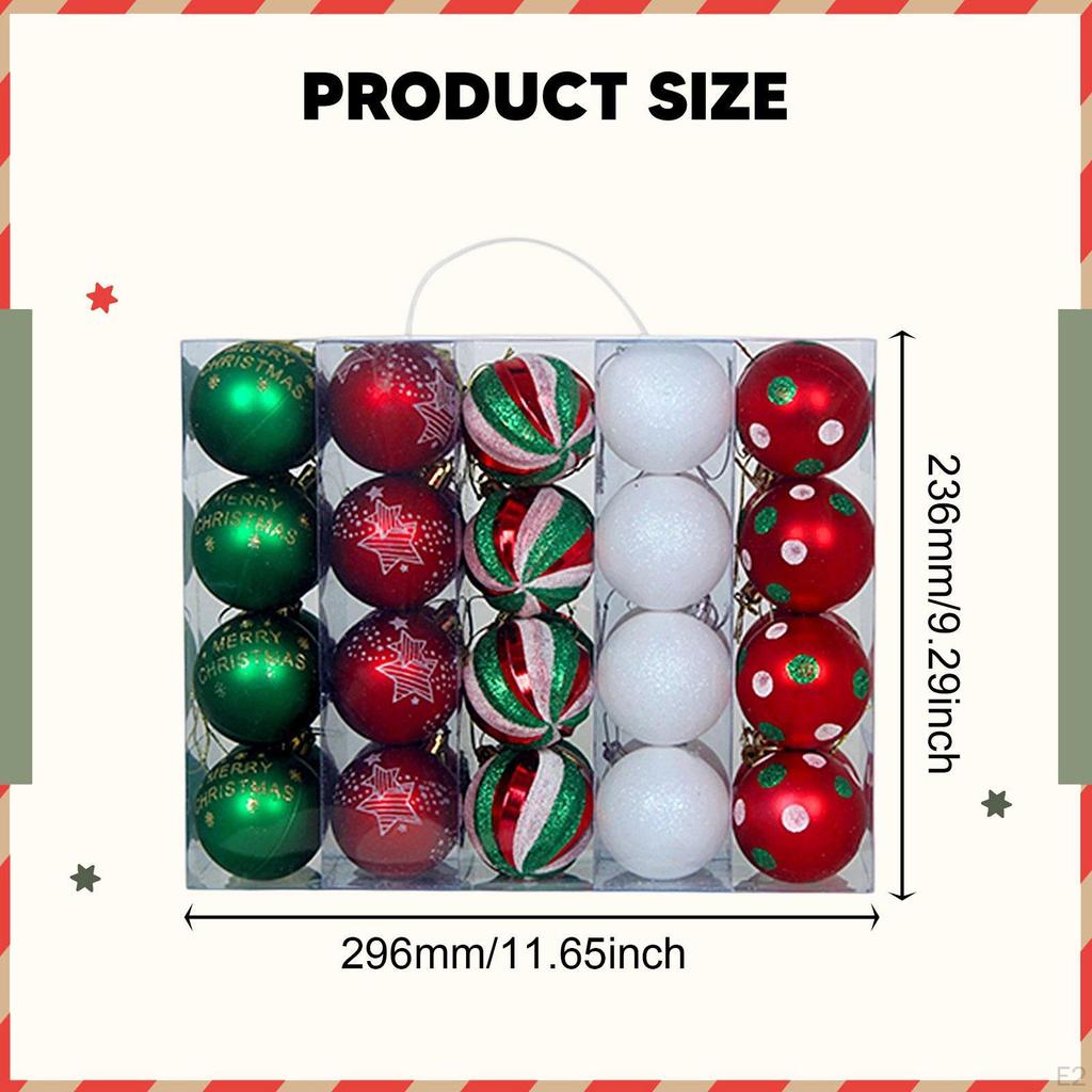 40Pcs Christmas Ball Ornaments Decorations Crafts Decorative Shatterproof Home Decor Baubles for