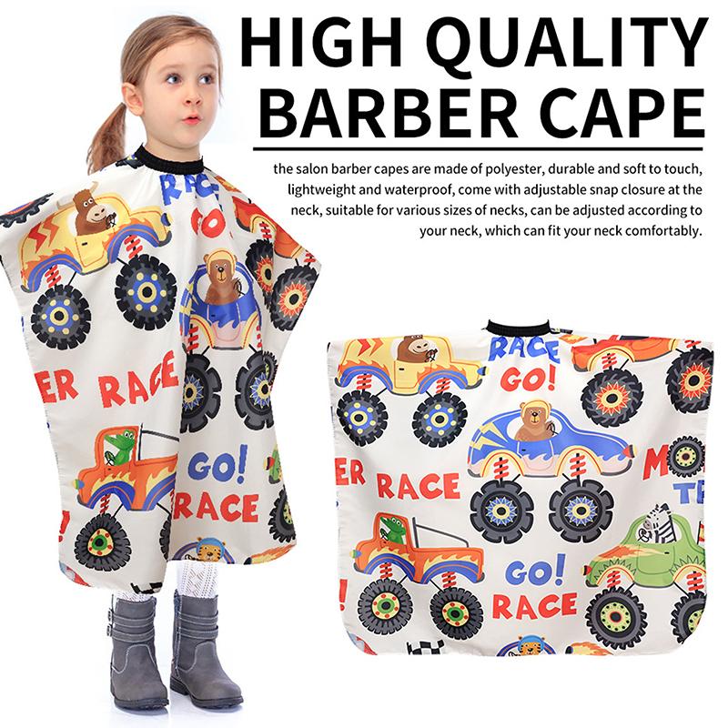 

Kids Cartoon Car Haircut Hairdresser Cape Professional Hair-Cut Salon Barber Wrap Cutting Gown Hair Care Styling Supplies 1 pcs