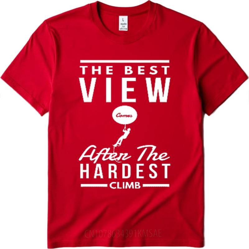 Vintage Tshirt Minimalist Tshirt Adult For men short sleeve tshirt The Best View After The Hardest Climb Stylish Women tees S