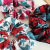Pretty Floral Print Satin Cloth Scrunchy Women Girls Thick Ponytail Holder Hairbands Ladies Casual Hair Scrunchies Accessories