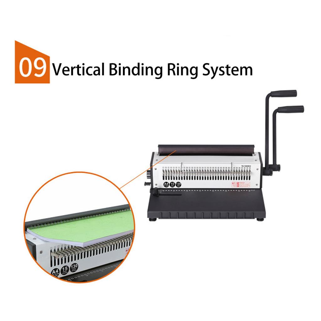 Binding Machine 3:1 Pitch Spiral Binder 34 Holes 2 Coil Punching Machine for A4 A5 Letter Size Square Holes