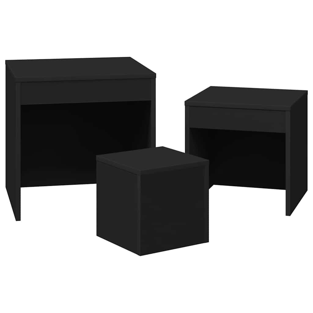 Vidaxl Nesting Tables, 3 Pcs, Black