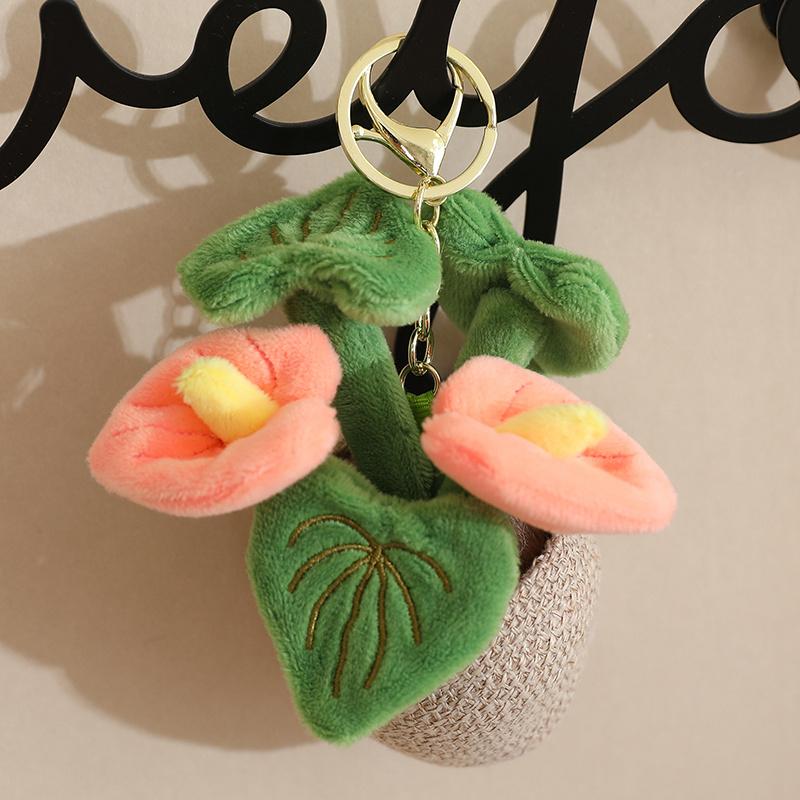 Artificial Potted Green Plants Plush Toys Backpack Key Pendant Super Soft Dolls Comfort Pillow Cartoon Girls Boys Birthday Gift