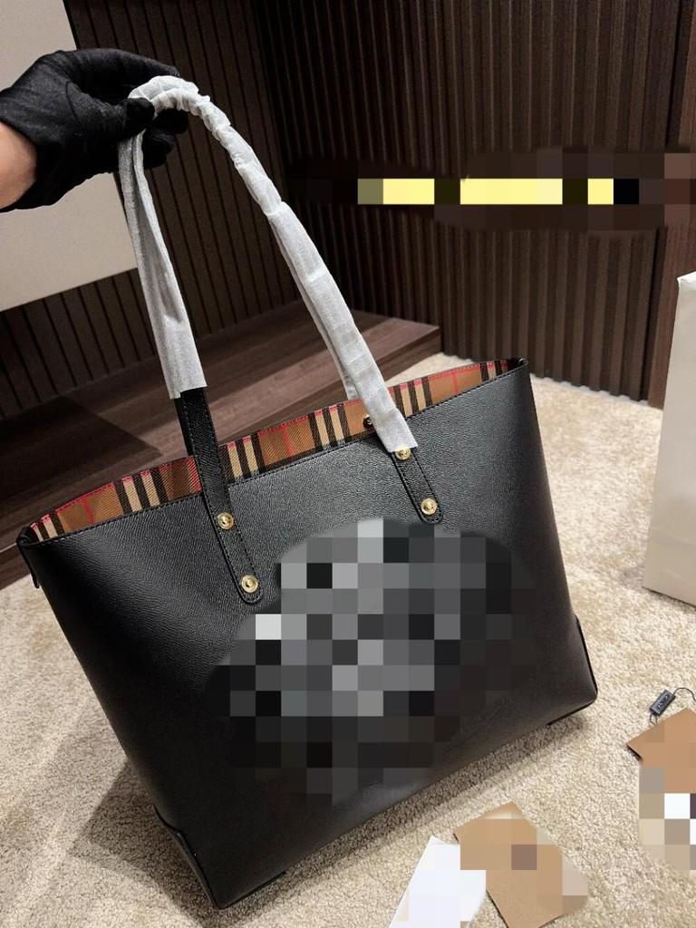 Embossed Cowhide Vintage Plaid Large Tote Bag for Women - Free Shipping