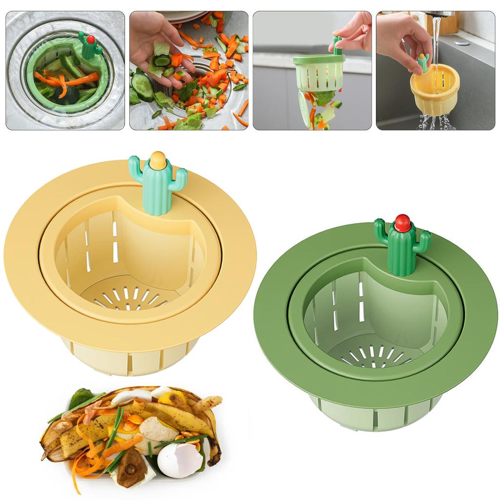 Kitchen Sink Strainer Filter Basket with Drain Cover and Removable Filter for Sink Drain Protection and Food Waste Separation