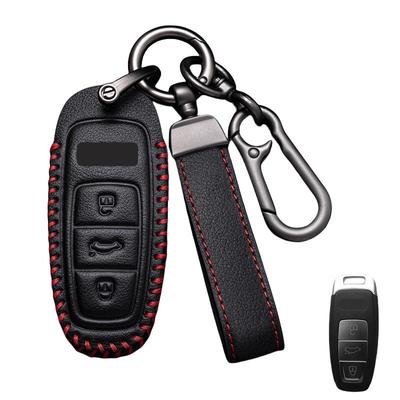 Leather Car Key Case Cover for A3 A4 B9 A6 C8 A7 S7 4K A8 D5 S8 Q7 Q8 SQ8 E-tron 2018 2019 2020 2021 Accessories