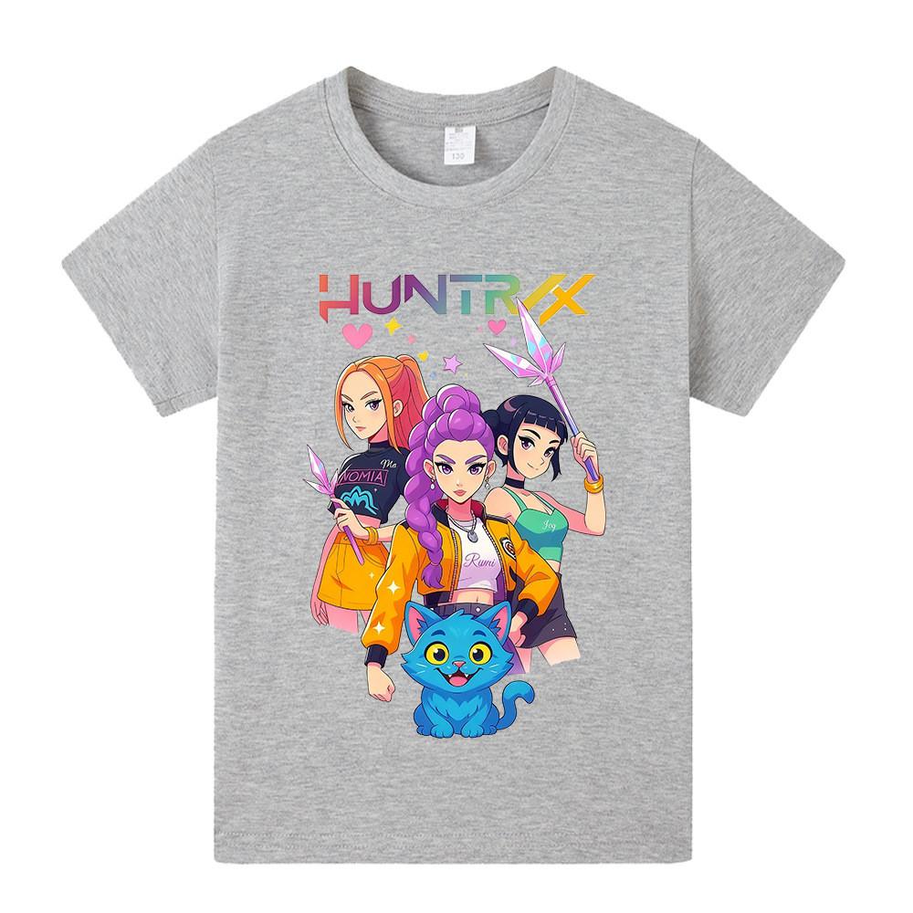 A1233 Kids Boys Girls Kpop Rumi Zoey Mira Print Short Sleeves T-shirt