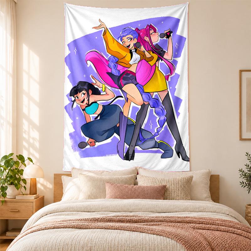Kpop demon hunters Tapestry highquality for decorating living room bedroom dorm walls ideal as bedroom wallart orholiday gift