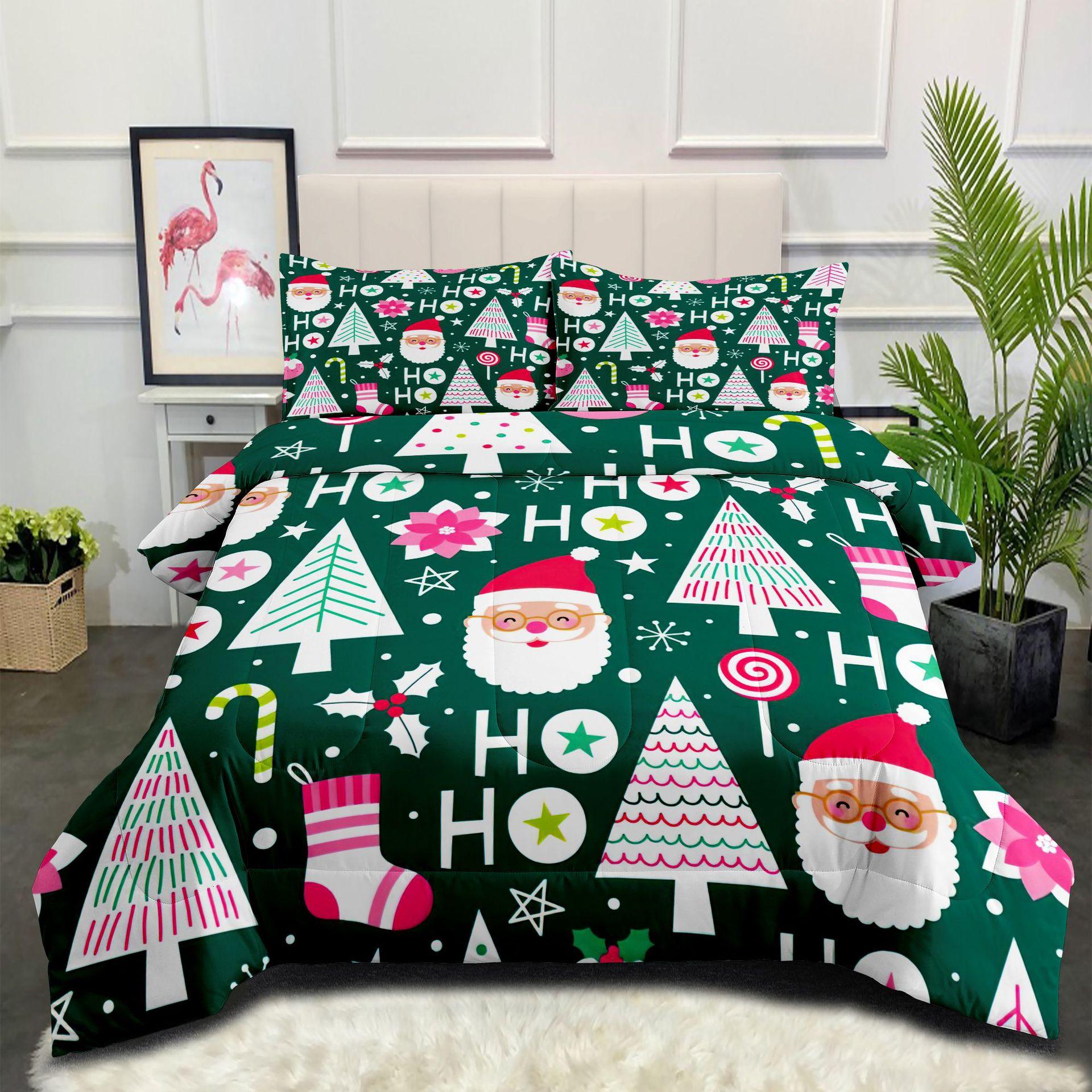 

Fat Quilt Core Christmas Simple Quilt Snowman Gift Bedding Feather Silk Cotton Quilt 140*200cm