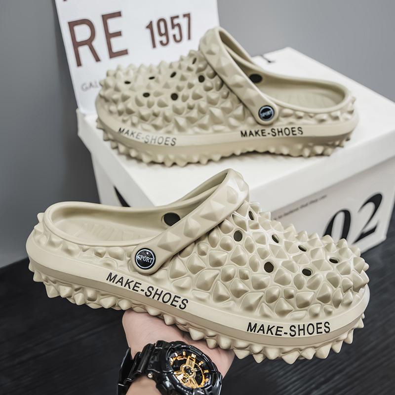 Summer new hole shoes durian sandals men's trendy men's beach shoes light breathable sandals one pedal men's drag tide
