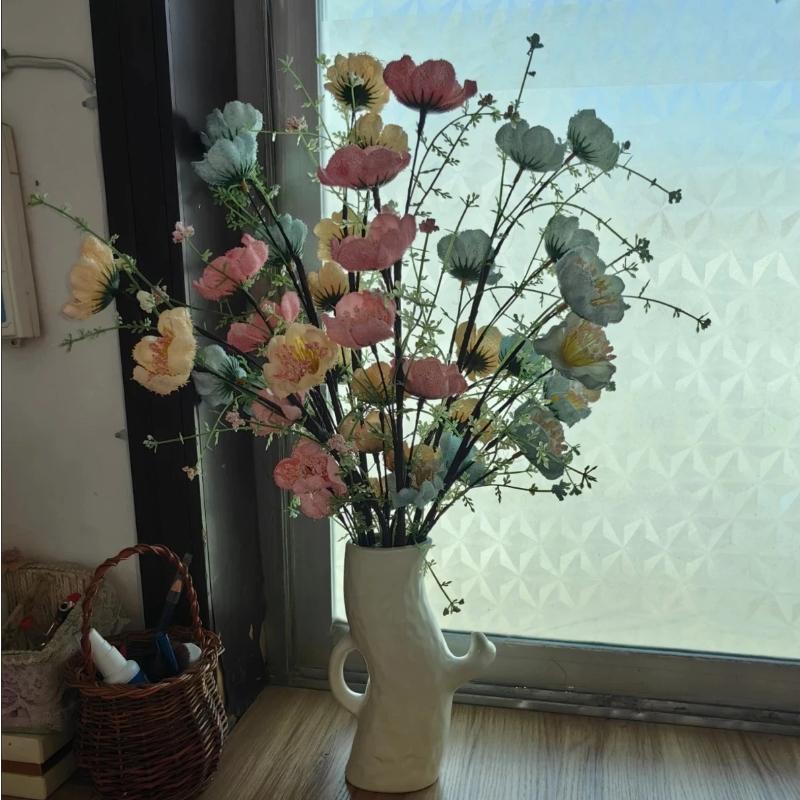 Ästhetische Smiley-Gesicht Keramikvase, Niedliche Kreative Heimdeko Blumenvase für Wohnzimmer & Tischdekoration