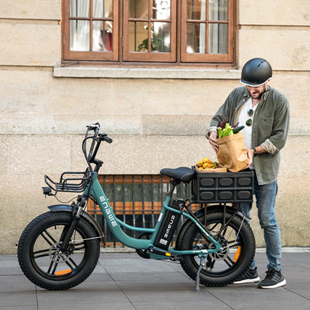 Electric Bicycle Engwe 20" 250W Motor 48V 13AH City Ebike Top Speed 25Km/h Max Load 120Kg All Terrain Ebike 7 Speed Green L20 Boost