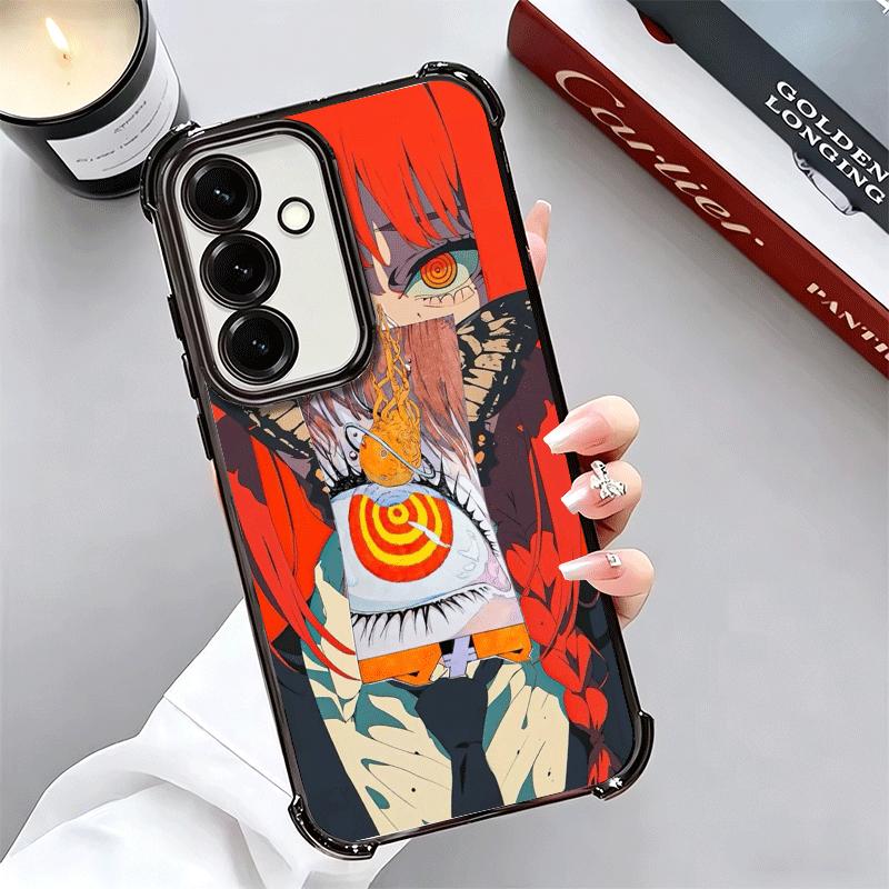 Anime Character Makima CSM Plating Phone Case For Samsung A17 A07 A37 A57 A16 A56 A15 A55 A14 A54 A13 A53 A26 A36 A25 A35 A24 A3