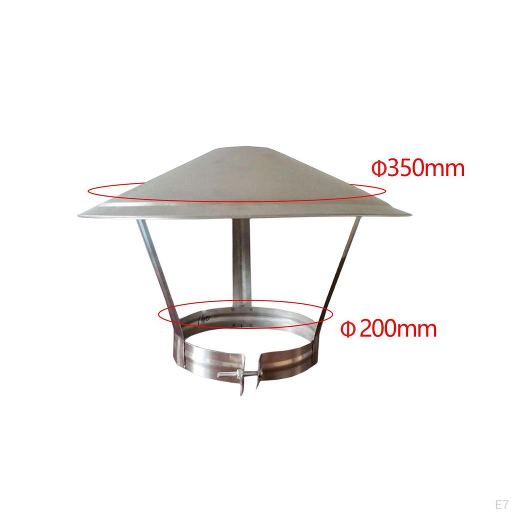 Chimney Pipe Cap Replacement Rain Cover Stainless Steel Roof for Fireplace Air Vent Exhaust