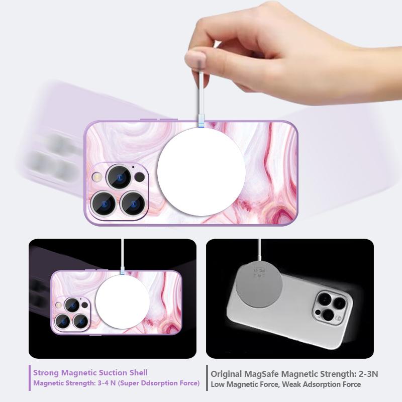 Luxury Sandstone Marble Pattern Case For iPhone 16 Pro Max Magnetic For Magsafe Soft Cover For iPhone 17 15 14 13 Pro Max 17E 16E