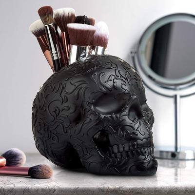 Funny Large Capacity Halloween Skeleton Holder Realistic Handmade Skeleton Makeup Brush Holder Unique Gothic Pen Holder Gifts