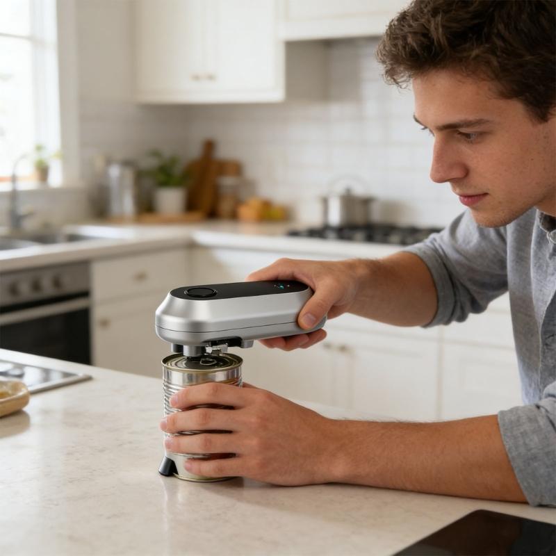 Simple To Use Electric Can Opener With Secure Opening No Manual Effort Required Perfect For Mature People And excursions