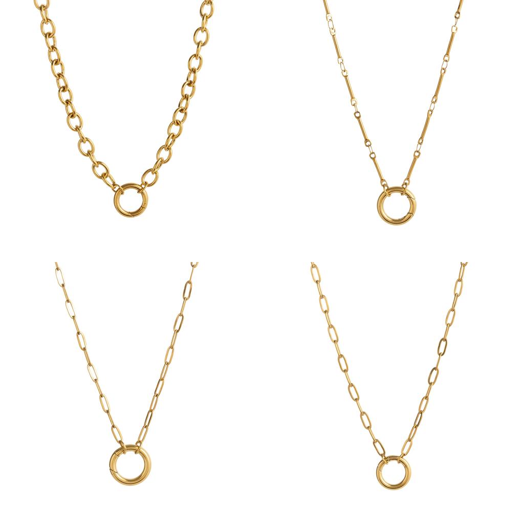 Stainless Steel Snake Chain Necklace With Gemstone Pendant For Women Fashion And Daily Wear