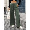 2025 Autumn and Winter New Style Solid Color Drawstring Pocket Loose Casual Trousers for Women