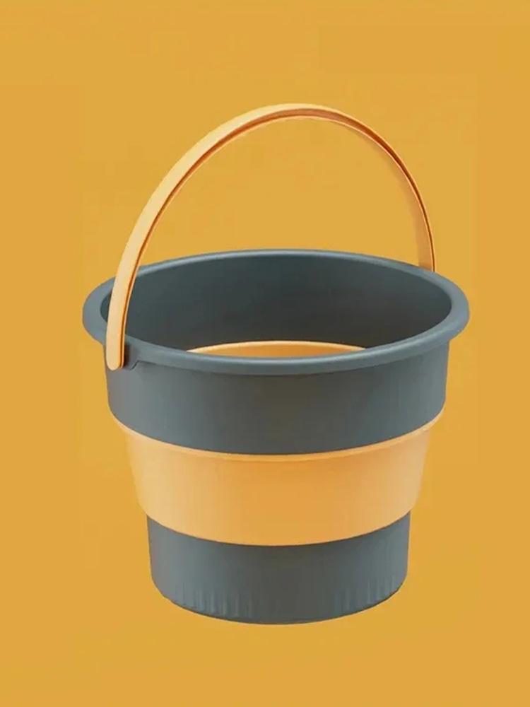 

Camping Household Supplies 5L Folding Portable Bucket with Cover Car Wash Fishing Bathroom Tool Silicone Bucket Outdoor