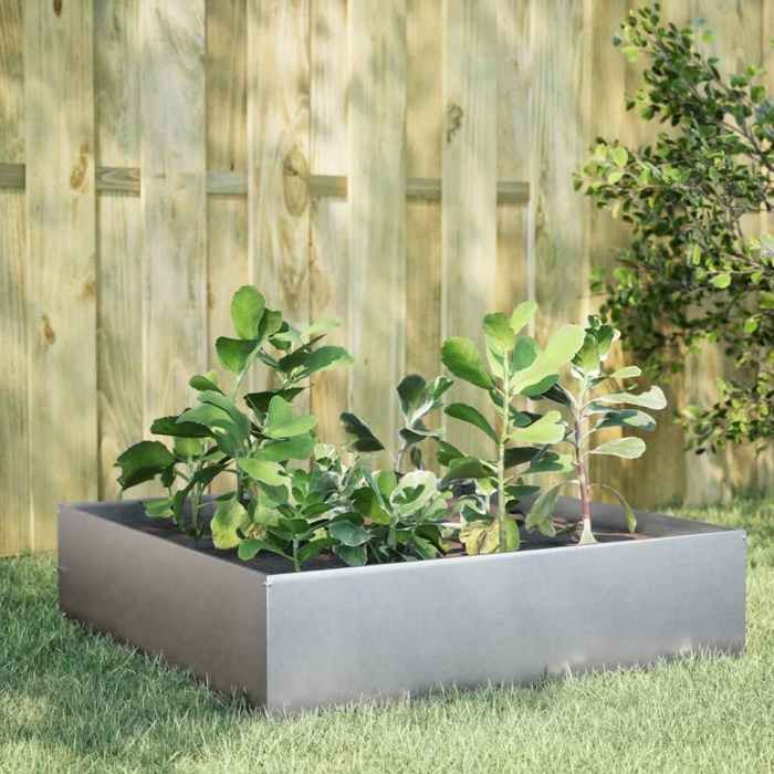 VidaXL Lit surélevé de jardin 100x100x25 cm acier inoxydable 851036