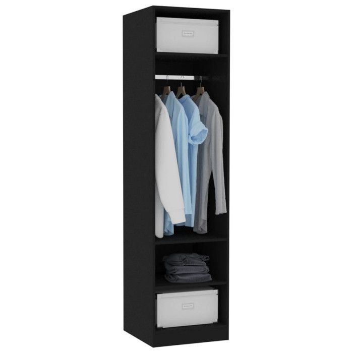 Wardrobe Black 50x50x200 Cm Engineered Wood