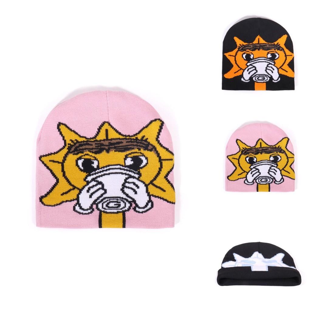 Streetwear Strickmütze mit von der Natur inspirierten Elementen für Herbst- und Wintermode