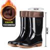 Black Brown Sole Men's Medium Tube Rain Shoes Classic Men's Waterproof and Wear-resistant Kitchen Hygiene Road Water Shoes Rubber Shoes Men's Shoes