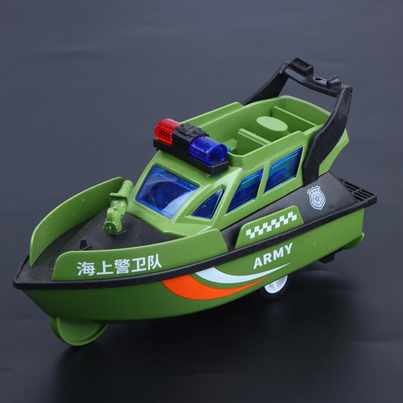 Inertia Toy Boat Police Fire Patrol Ship Model Friction Powered Toy For Kids Boys And Girls Birthday Gifts