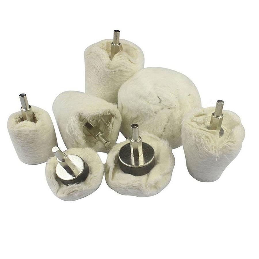 7 Pcs Metal Car Polishing Kit Buffing Pad MOP Wheel for Aluminum Stainless Steel