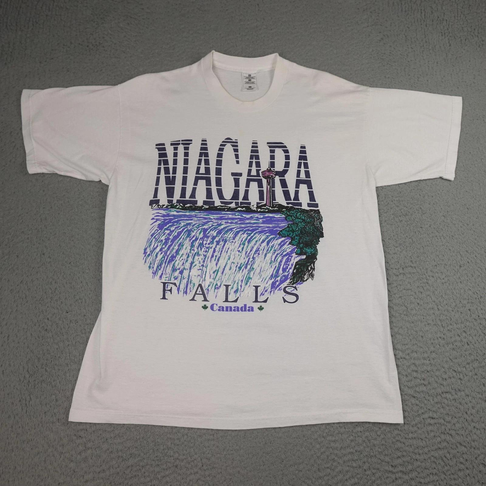 Niagara Falls Canada Shirt Mens XL White Souvenir Graphic Tee Tourist Travel M